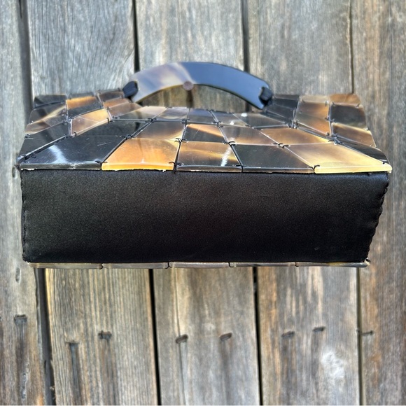 Vintage Shiraleah Tortoise Shell Mini Bag Brown Black - Picture 8 of 11